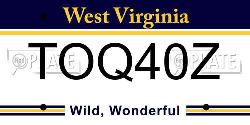 TOQ40Z West Virginia License Plate