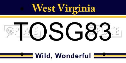 TOSG83 West Virginia License Plate