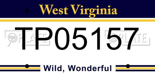 TP05157 West Virginia License Plate