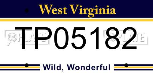 TP05182 West Virginia License Plate