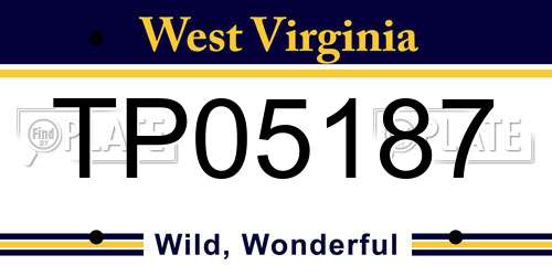 TP05187 West Virginia License Plate