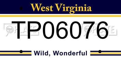TP06076 West Virginia License Plate