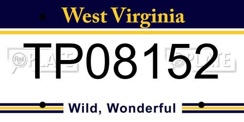 TP08152 West Virginia License Plate