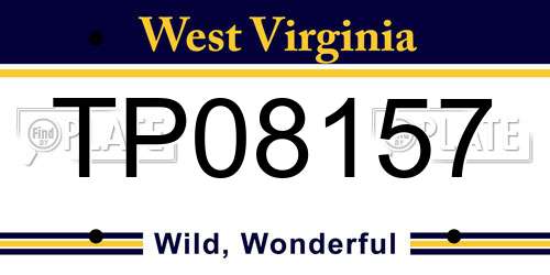 TP08157 West Virginia License Plate
