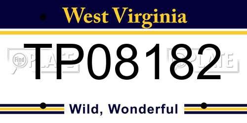 TP08182 West Virginia License Plate