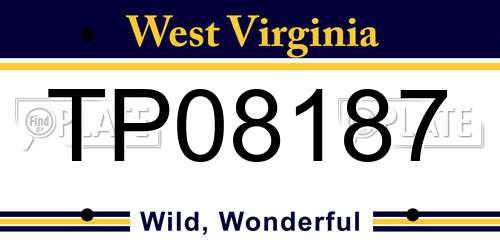 TP08187 West Virginia License Plate