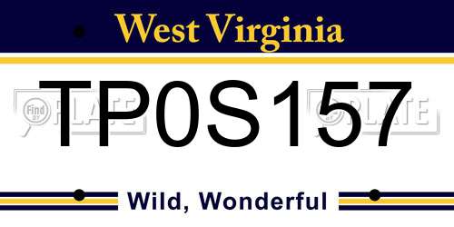 TP0S157 West Virginia License Plate