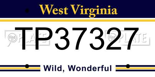 TP37327 West Virginia License Plate