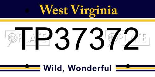 TP37372 West Virginia License Plate