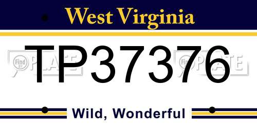 TP37376 West Virginia License Plate