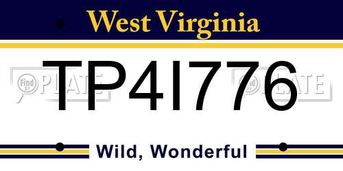 TP4I776 West Virginia License Plate