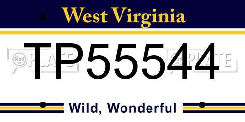 TP55544 West Virginia License Plate