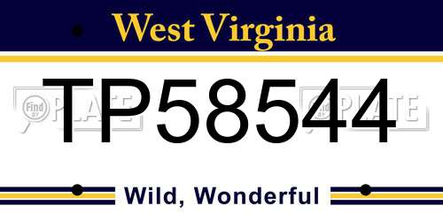 TP58544 West Virginia License Plate