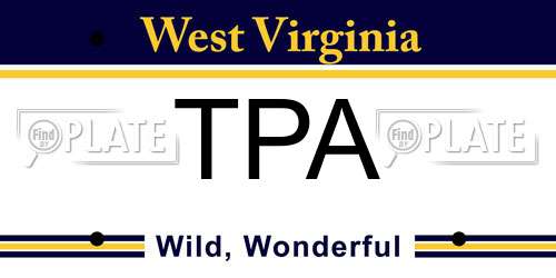 TPA West Virginia License Plate