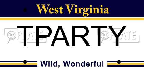 TPARTY West Virginia License Plate