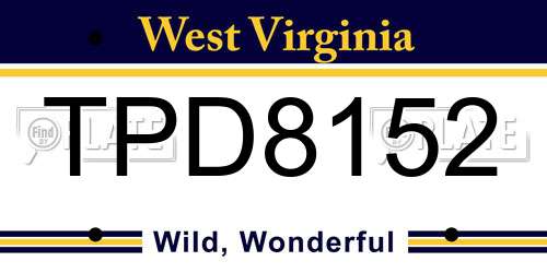 TPD8152 West Virginia License Plate