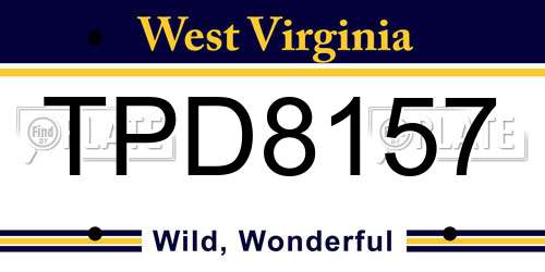 TPD8157 West Virginia License Plate