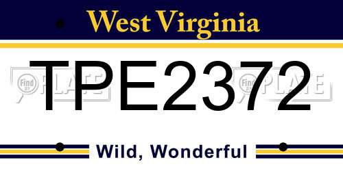 TPE2372 West Virginia License Plate