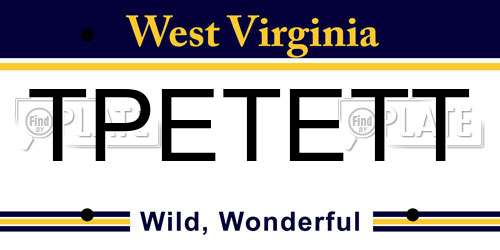 TPETETT West Virginia License Plate