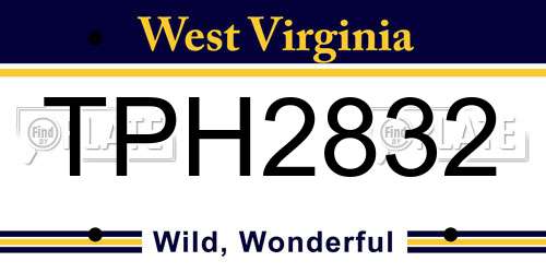 TPH2832 West Virginia License Plate