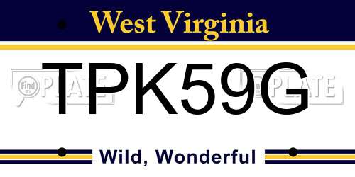 TPK59G West Virginia License Plate