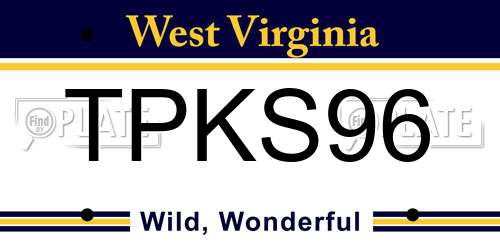TPKS96 West Virginia License Plate