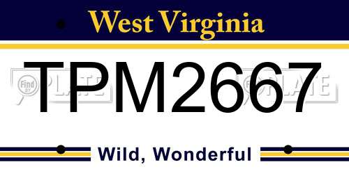 TPM2667 West Virginia License Plate
