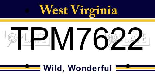 TPM7622 West Virginia License Plate