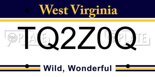 TQ2Z0Q West Virginia License Plate