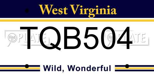 TQB504 West Virginia License Plate