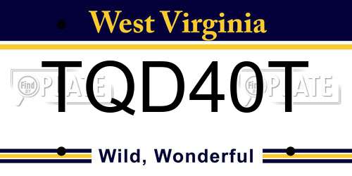 TQD40T West Virginia License Plate