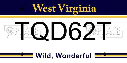 TQD62T West Virginia License Plate