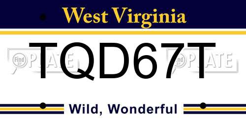 TQD67T West Virginia License Plate