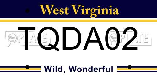 TQDA02 West Virginia License Plate