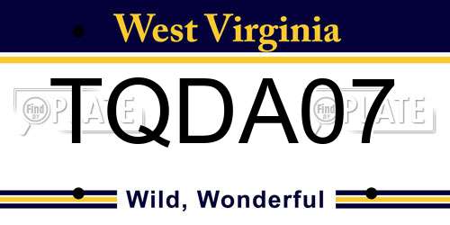 TQDA07 West Virginia License Plate