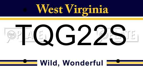 TQG22S West Virginia License Plate