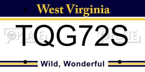 TQG72S West Virginia License Plate