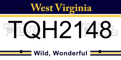 TQH2148 West Virginia License Plate