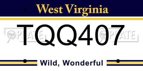 TQQ407 West Virginia License Plate