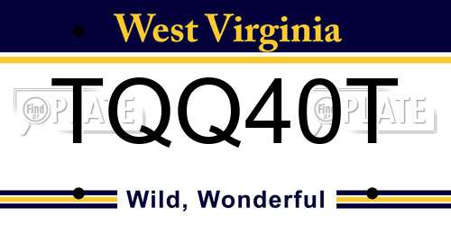 TQQ40T West Virginia License Plate