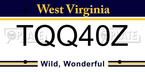 TQQ40Z West Virginia License Plate