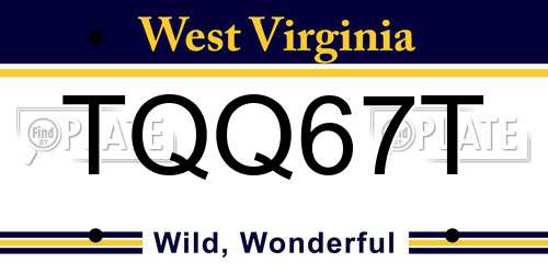 TQQ67T West Virginia License Plate