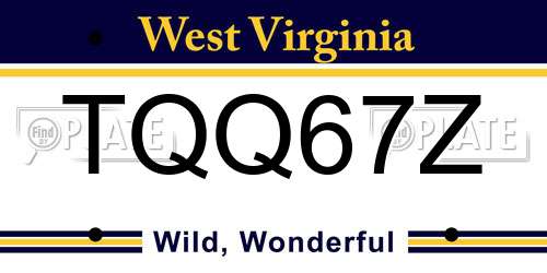 TQQ67Z West Virginia License Plate