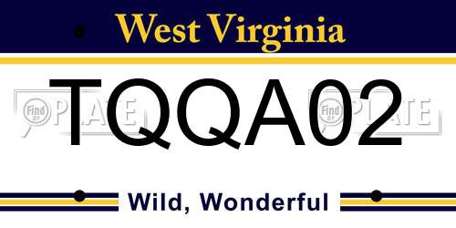 TQQA02 West Virginia License Plate