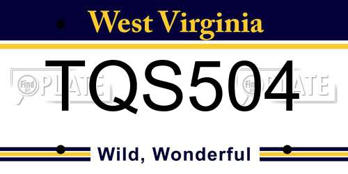 TQS504 West Virginia License Plate
