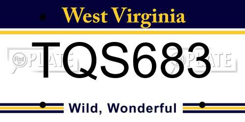 TQS683 West Virginia License Plate