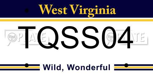 TQSS04 West Virginia License Plate