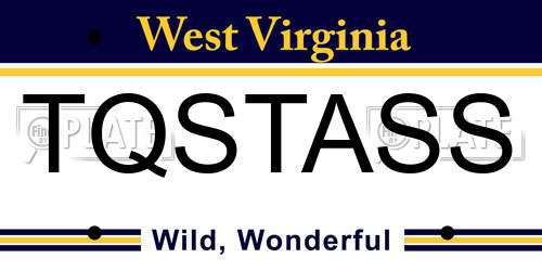 TQSTASS West Virginia License Plate
