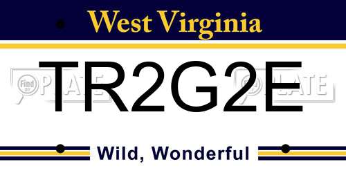 TR2G2E West Virginia License Plate