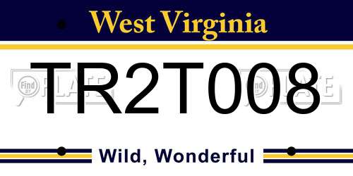 TR2T008 West Virginia License Plate